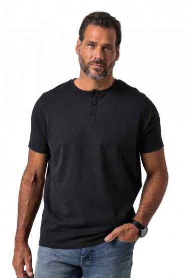 JP1880 726695 Henley póló Fekete TALL - TALL pólók - TALL Pólók
