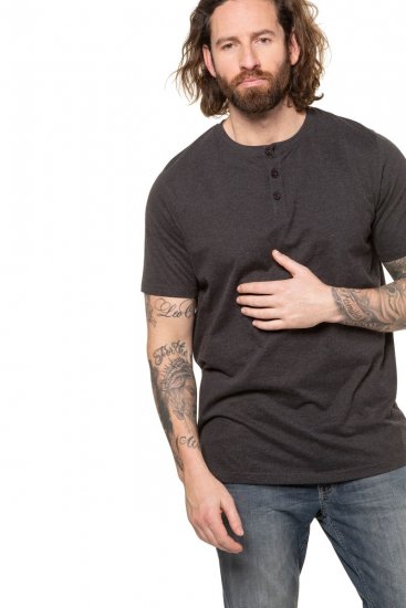 JP1880 726695 Henley póló Sötétszürke - Pólók - Nagyméretű pólók - 2XL-14XL