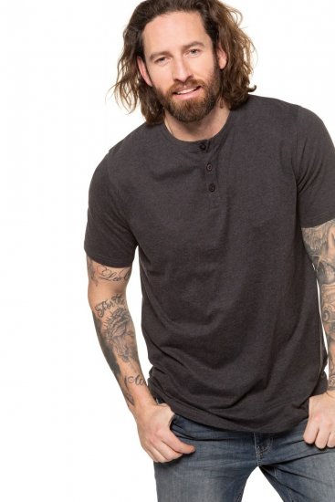 JP1880 726695 Henley póló Sötétszürke - Pólók - Nagyméretű pólók - 2XL-14XL