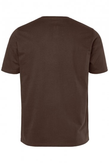 JP1880 Henley Basic T-Shirt with Buttons Brown - Pólók - Nagyméretű pólók - 2XL-14XL