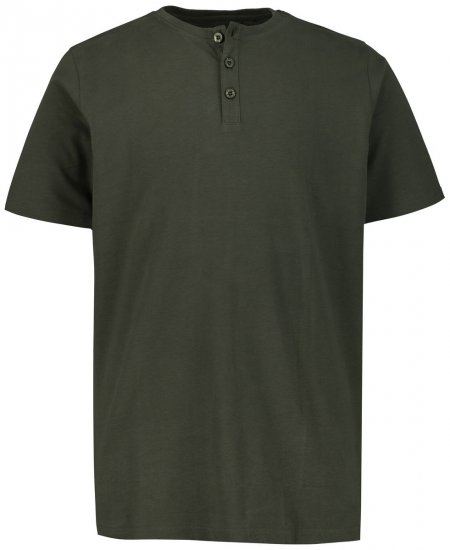 JP1880 726695 Henley póló Sötét oliva - Pólók - Nagyméretű pólók - 2XL-14XL