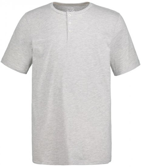 JP1880 726695 Henley póló Szürke melírozott - Pólók - Nagyméretű pólók - 2XL-14XL
