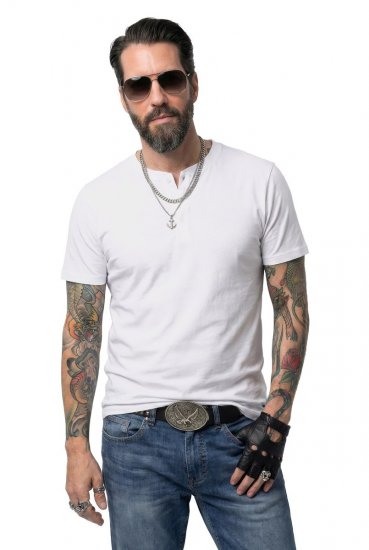 JP1880 726695 Henley póló Fehér - Pólók - Nagyméretű pólók - 2XL-14XL