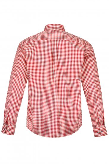 JP1880 Modern Fit Button-Down Collar Long Sleeve Check Shirt Light Red - Ingek - Ingek 2XL-10XL