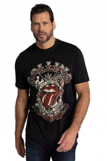 JP1880 Rolling Stones Graphic Comfort Fit Band T-Shirt Black - Pólók - Nagyméretű pólók - 2XL-14XL