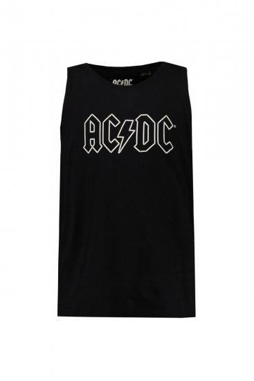 JP1880 AC/DC Graphic Comfort Fit Band Tank Top Black - Pólók - Nagyméretű pólók - 2XL-14XL