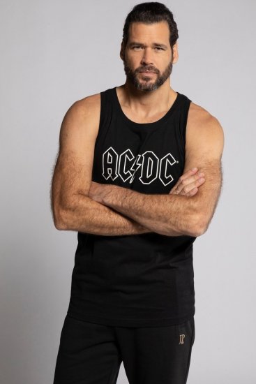 JP1880 AC/DC Graphic Comfort Fit Band Tank Top Black - Pólók - Nagyméretű pólók - 2XL-14XL