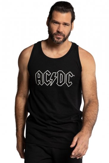 JP1880 AC/DC Graphic Comfort Fit Band Tank Top Black - Pólók - Nagyméretű pólók - 2XL-14XL