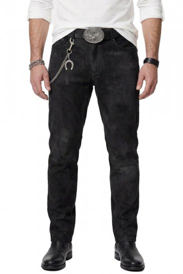 JP1880 Leather Pants Regular Fit Buffalo Nubuck Dark Brown - Farmer & nadrág - Farmer és nadrág - W40-W70