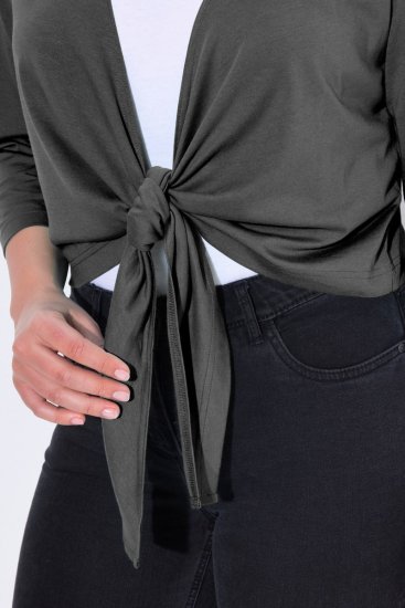 Ulla Popken 794514 Megkötős jersey bolero Antracit - Bolerók - 