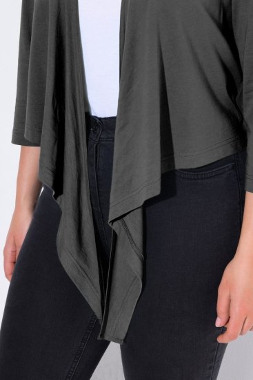 Ulla Popken 794514 Megkötős jersey bolero Antracit - Bolerók - 