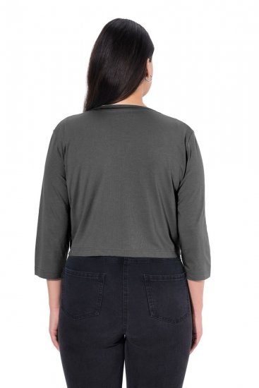 Ulla Popken 794514 Megkötős jersey bolero Antracit - Bolerók - 