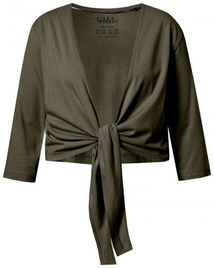Ulla Popken 794514 Megkötős jersey bolero Sötétzöld - Bolerók - 