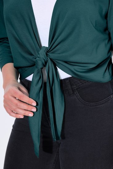 Ulla Popken 794514 Megkötős jersey bolero Petrol - Bolerók - 
