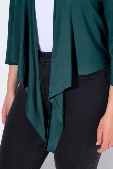 Ulla Popken 794514 Megkötős jersey bolero Petrol - Bolerók - 