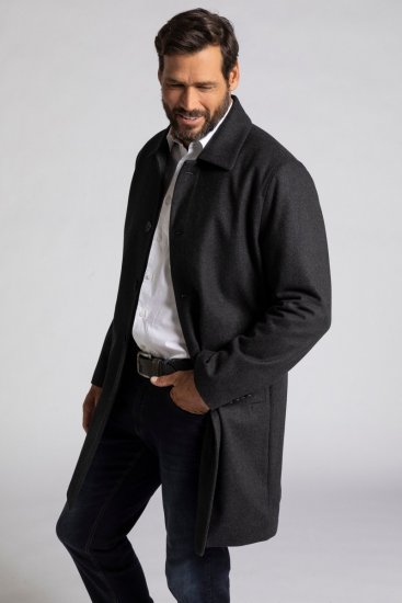 JP1880 Coat Wool Blend Water Repellent Dark Grey - Kabátok - Nagyméretű Kabátok - 2XL-8XL