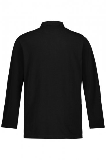 JP1880 799230 Hosszú ujjú galléros póló Fekete - Pólóingek - Galléros Pólók 2XL-8XL - Pólóingek 2XL-8XL