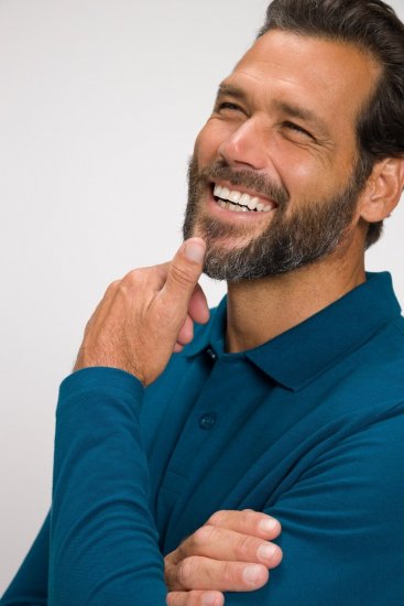 JP1880 Polo Shirt Long Sleeve Pique Blue - Pólóingek - Galléros Pólók 2XL-8XL - Pólóingek 2XL-8XL