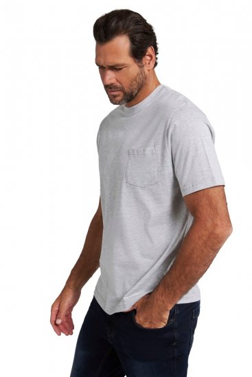 JP1880 799997 Póló mellzsebbel Szürke melírozott - Pólók - Nagyméretű pólók - 2XL-14XL