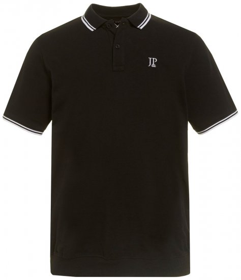 JP1880 802789 Galléros póló fehér kontrasztgallérral Fekete - Pólóingek - Galléros Pólók 2XL-8XL - Pólóingek 2XL-8XL