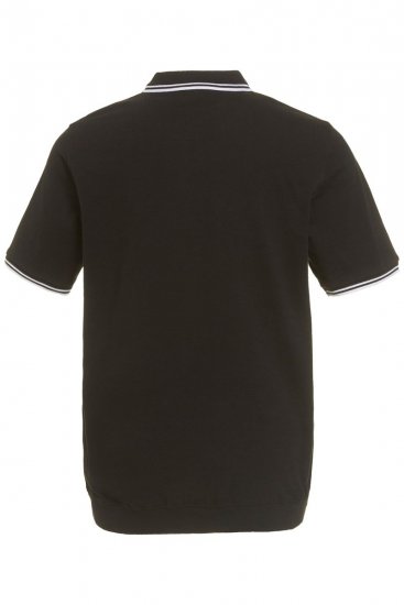 JP1880 802789 Galléros póló fehér kontrasztgallérral Fekete - Pólóingek - Galléros Pólók 2XL-8XL - Pólóingek 2XL-8XL