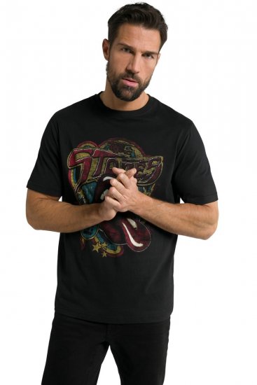 JP1880 Rolling Stones Graphic Band T-Shirt Black - Pólók - Nagyméretű pólók - 2XL-14XL