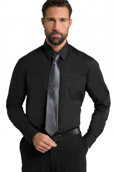 JP1880 Shirt Business Kent Collar Long Sleeve Black TALL - FÉRFIRUHÁZAT MT-6XLT - TALL-méretek