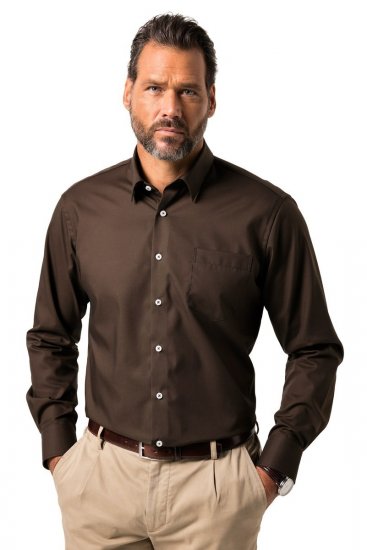 JP1880 Shirt Business Long Sleeve Brown - Ingek - Ingek 2XL-10XL