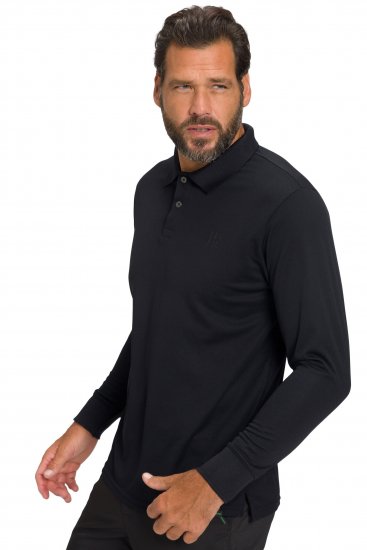 JP1880 Jay-Pi QuickDry Long Sleeve Golf Polo Shirt Black - Sportruházat - Nagyméretű Sportruházat 2XL-10XL