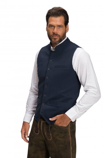 JP1880 Mottled Stretch Knit Stand-up Collar Vest Navy Blue - Kabátok - Nagyméretű Kabátok - 2XL-8XL