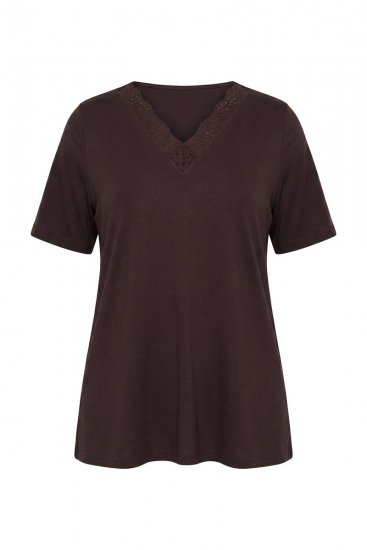 Ulla Popken 806944 Rövid ujjú pizsama Barna - Pizsama/Loungewear - 