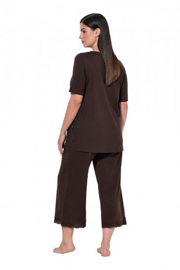 Ulla Popken 806944 Rövid ujjú pizsama Barna - Pizsama/Loungewear - 
