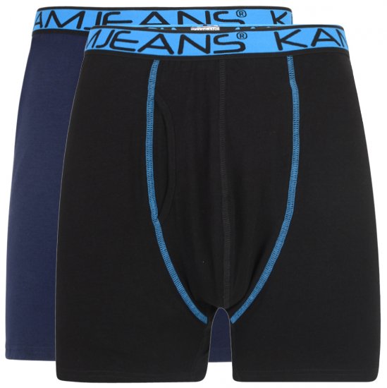 Kam Jeans Boxershorts Black and Navy 2-Pack - Alsónemű & strandruhák - Nagyméretű Alsónemű 2XL-8XL