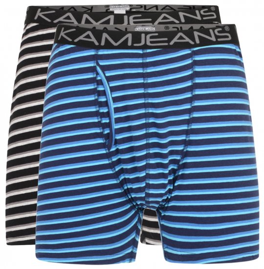 Kam Jeans Striped Boxershorts 2-Pack - Alsónemű & strandruhák - Nagyméretű Alsónemű 2XL-8XL