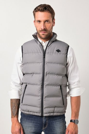 JP1880 Quilted Vest Outdoor Stand-up Collar Grey - Kabátok - Nagyméretű Kabátok - 2XL-8XL
