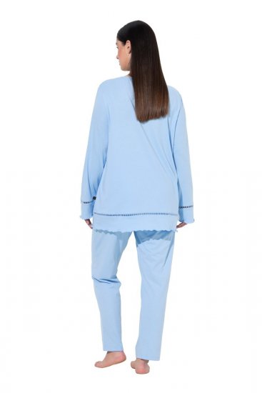 Ulla Popken 810592 Pizsama csipkével Világoskék - Pizsama/Loungewear - 