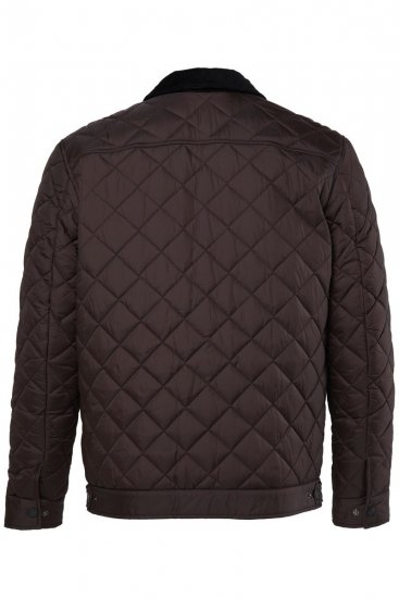 JP1880 811805 Steppelt dzseki kordbársony gallérral Feketésbarna - Kabátok - Nagyméretű Kabátok - 2XL-8XL