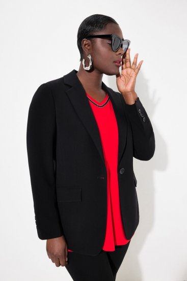 Ulla Popken 811944 Klasszikus blézer Fekete - Blézerek - Blézerek plus size méretben nőknek