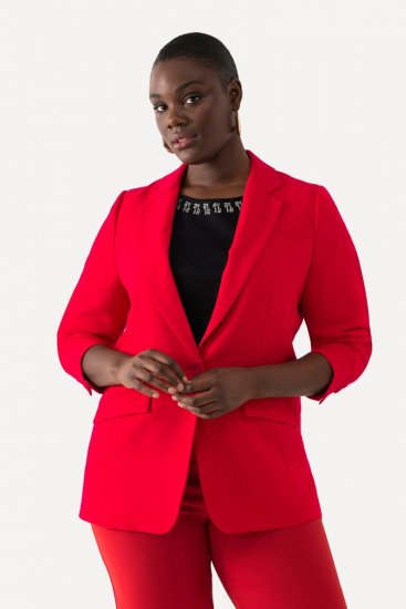 Ulla Popken 811944 Klasszikus blézer Piros - Blézerek - Blézerek plus size méretben nőknek