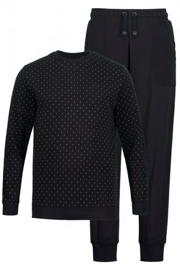 JP1880 Two-piece Pyjamas Long Sleeve and Long Trousers Black - Alsónemű & strandruhák - Nagyméretű Alsónemű 2XL-8XL