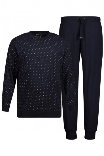 JP1880 Pyjamas Two-piece Long Sleeve and Long Trousers Navy - Alsónemű & strandruhák - Nagyméretű Alsónemű 2XL-8XL