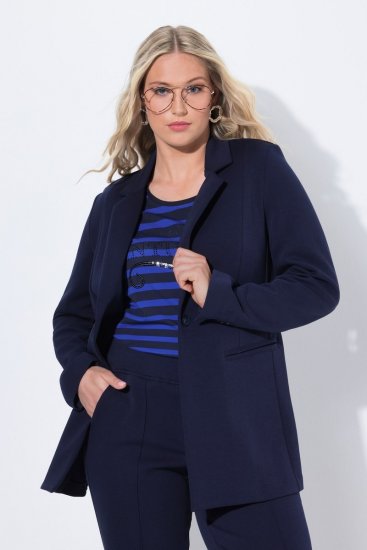 Ulla Popken 812754 Punto di Roma jersey blézer Sötétkék - Blézerek - Blézerek plus size méretben nőknek
