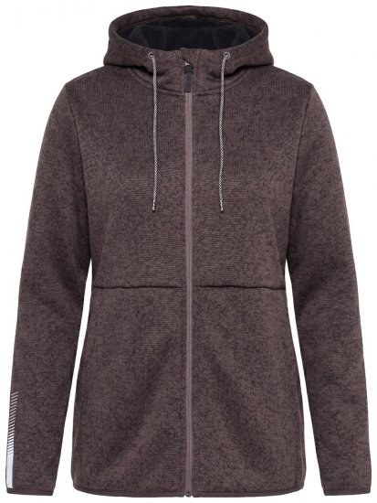 Ulla Popken 812880 Kötött polárkabát teddy polárral Taupe - Polár ruházat - 