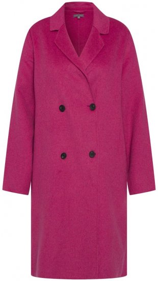 Ulla Popken 816744 Kétsoros gyapjúhatású kabát Rózsaszín - Kabátok - Női plus size kabátok