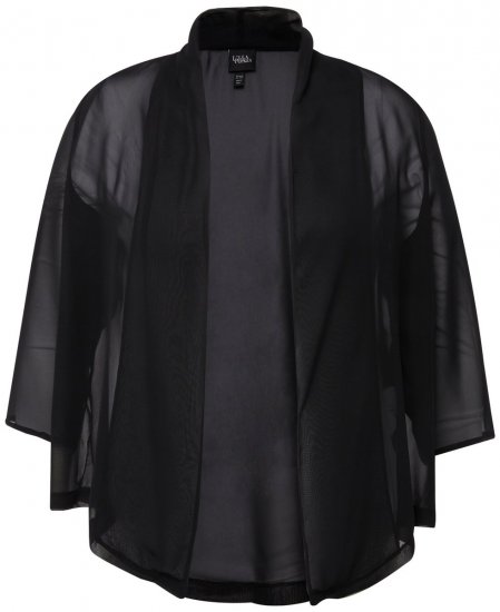 Ulla Popken 817211 Oversize sifon kabát sálgallérral Fekete - Dzsekik - Nagy méretű női dzsekik