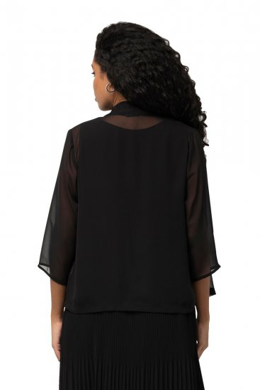 Ulla Popken 817211 Oversize sifon kabát sálgallérral Fekete - Dzsekik - Nagy méretű női dzsekik