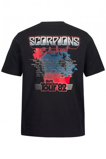JP1880 Scorpions Blackout Graphic Comfort Fit Band T-Shirt Black - Pólók - Nagyméretű pólók - 2XL-14XL