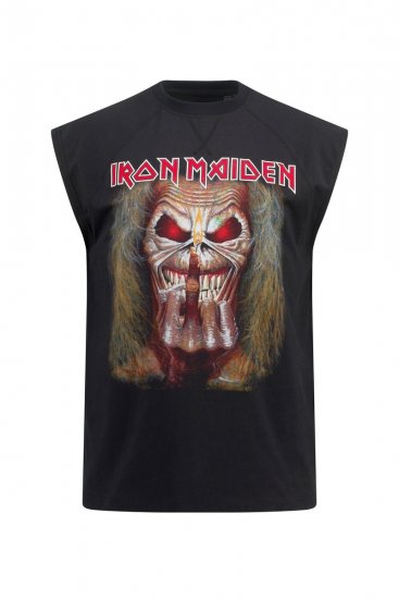 JP1880 Iron Maiden Graphic Comfort Fit Band Tank Top Black - Pólók - Nagyméretű pólók - 2XL-14XL