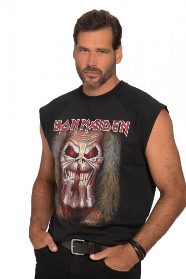 JP1880 Iron Maiden Graphic Comfort Fit Band Tank Top Black - Pólók - Nagyméretű pólók - 2XL-14XL