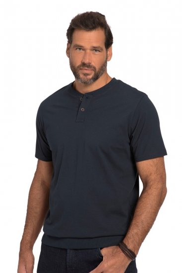 JP1880 818628 Hasra szabott Henley póló Sötétkék - Pólók - Nagyméretű pólók - 2XL-14XL